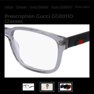 NEW Gucci Clear Rim with Black Eyeglasses Frames